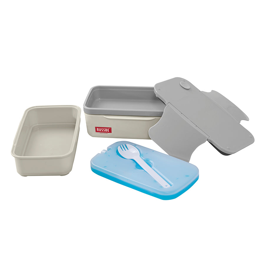 Double Stack Bento 43oz. Bento, w/Ice pack, Bone White